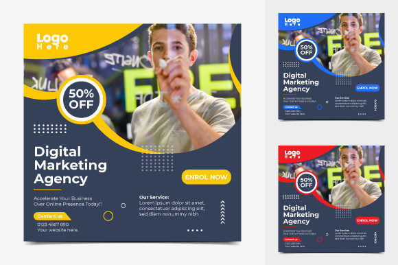Boost Your Brand with 3 Color Marketing Social Media Posts