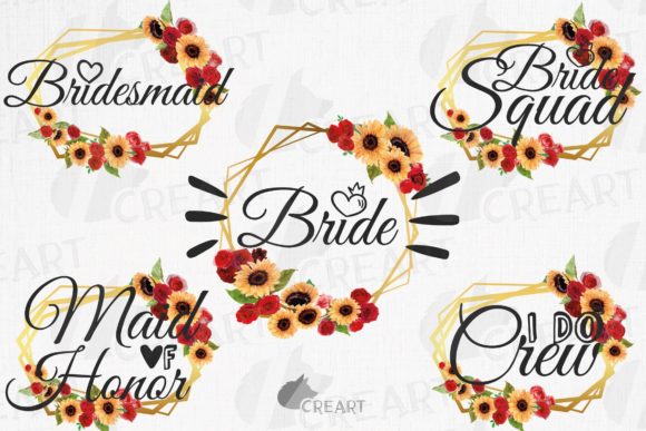 Bridal Shower Hen Party Roses Sunflowers Design Pack
