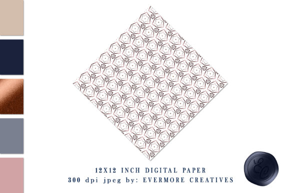 Copper Geometric Shapes: Lunar Digital Paper