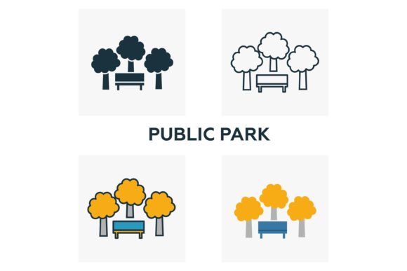 Elevating Digital Landscapes with the Public Park Outline Icon