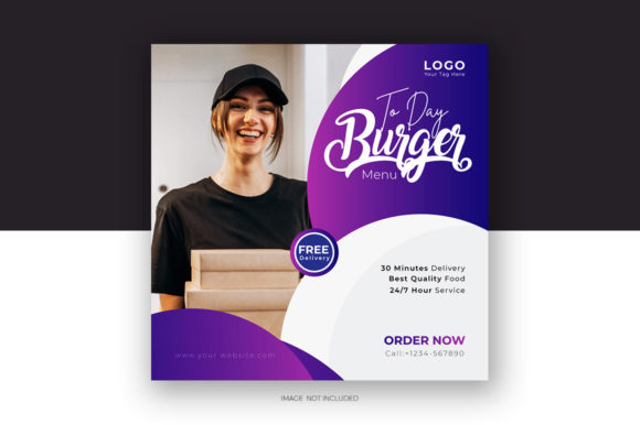 Elevating Digital Presence with Professional Online Food Delivery Service Social Post Templates