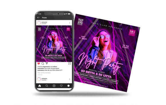 Elevating Your Event Promotion with a Night Party Instagram Post Flyer