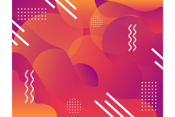 Orange Red Wave Memphis Background: A Modern Design Asset