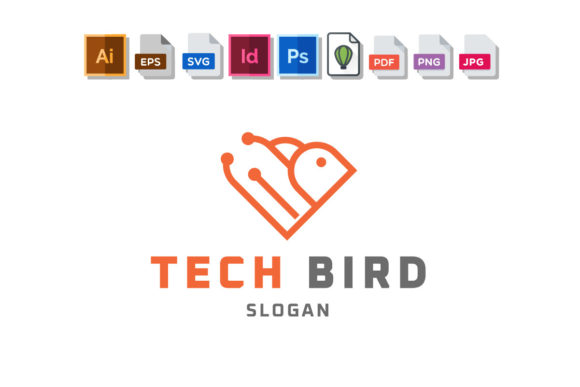 Tech Bird Minimalist Logo: A Versatile Branding Asset