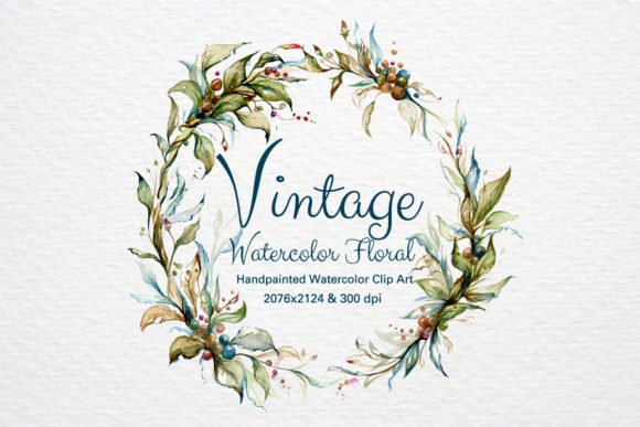 Vintage Graphic Wreaths for Timeless Design